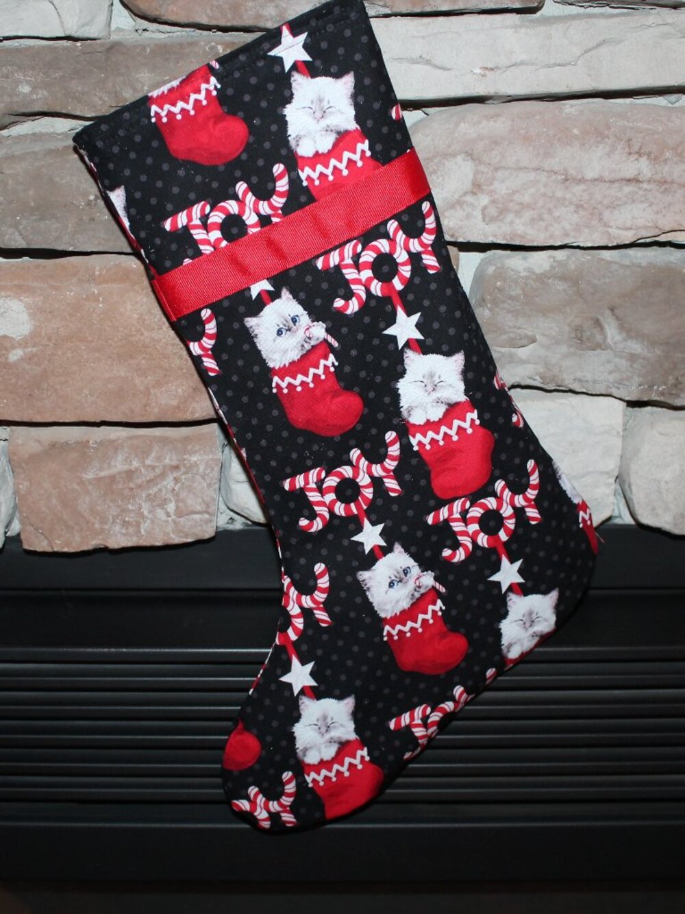 Handmade Cat Christmas Stocking